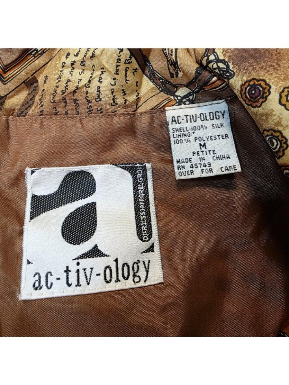 Vtg 90's Silk Equestrian All Over Horse Print Zip Up Jacket Sz M Petite - Picture 2 of 8